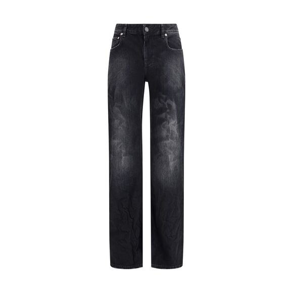 Balenciaga Women Wide-Leg Cotton Jeans - Picture 1 of 3